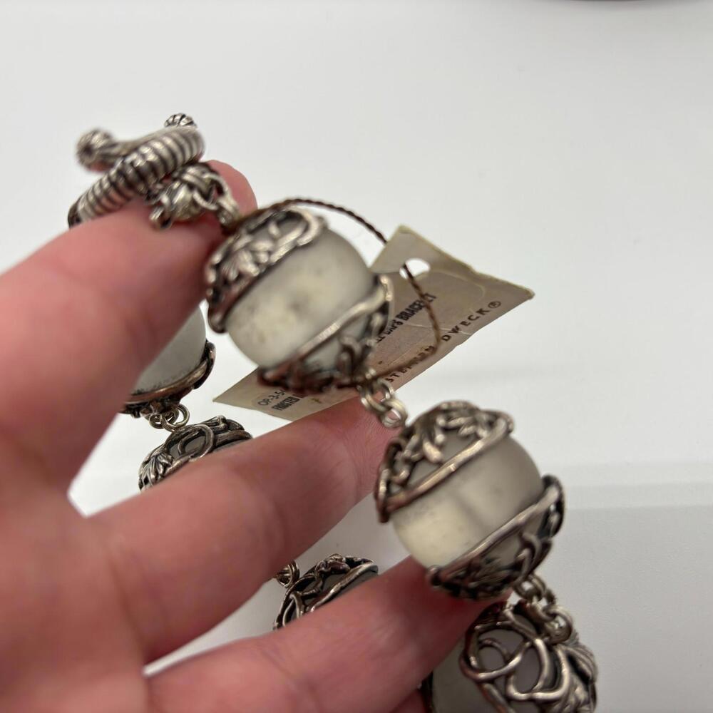 Stephen Dweck Bracelet Large Frosted Rock Crystals Sterling Galle Caps NWT - Picture 5 of 9